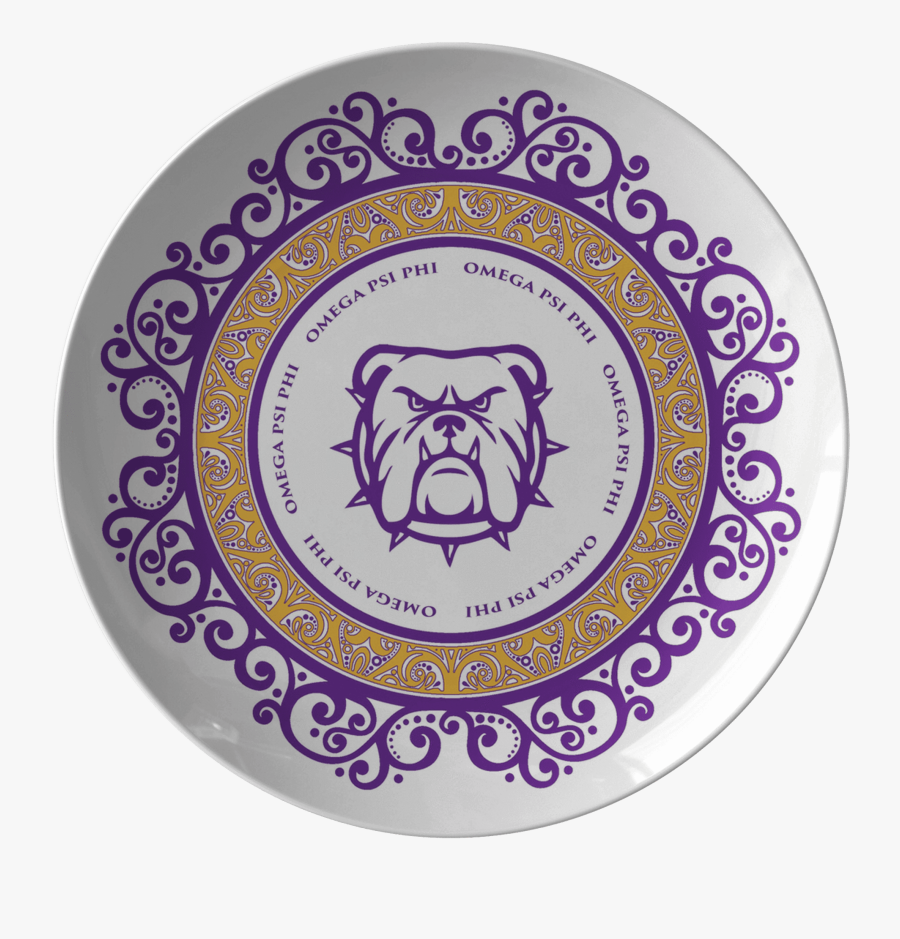 Omega Psi Phi Plate - Round Design Line Art, Transparent Clipart