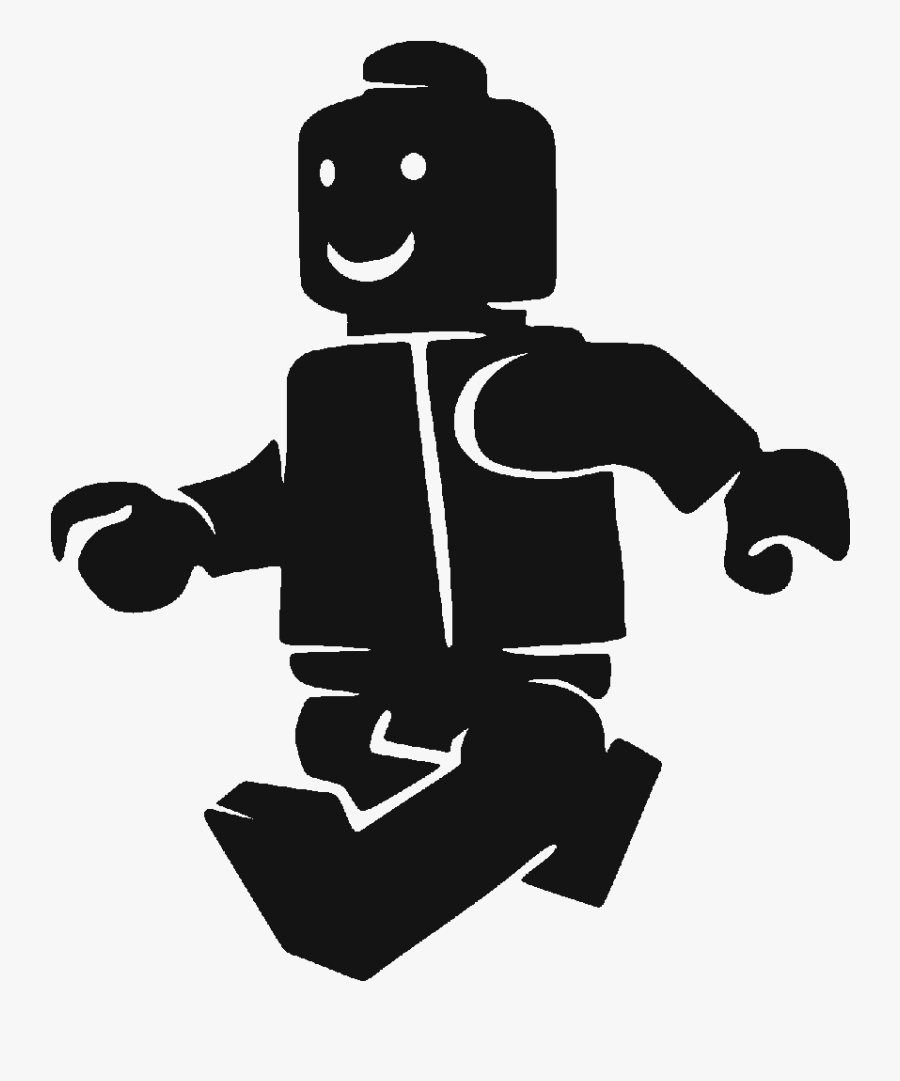 Lego Man Black And White - Silhouette Lego Man Clip Art, Transparent Clipart