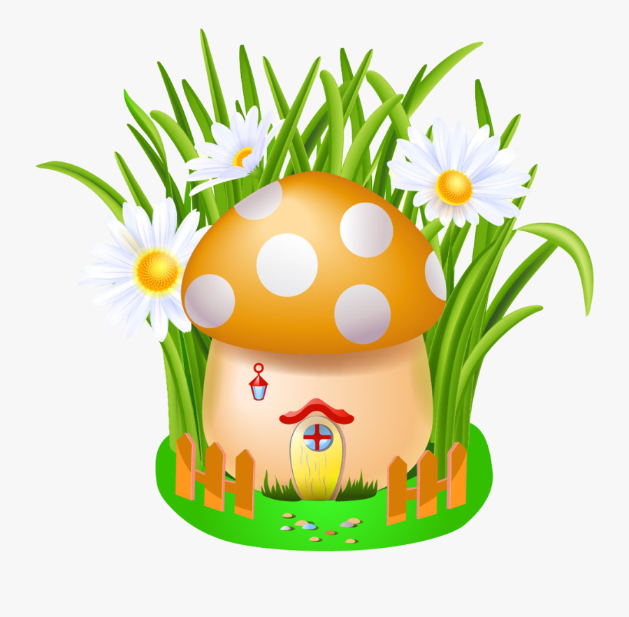 Clip Art Cartoon House Mushroom Transprent - เห็ด การ์ตูน น่า รัก, Transparent Clipart