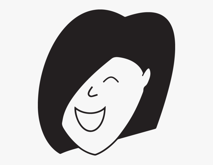 Happy Woman's Face Cartoon, Transparent Clipart