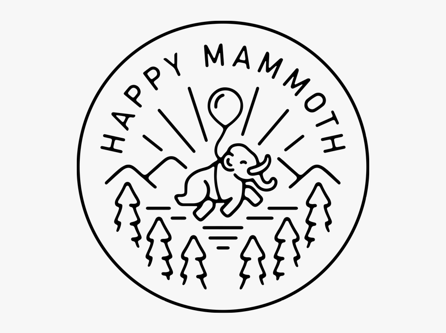 Happy Mammoth - Happy Doodles, Transparent Clipart