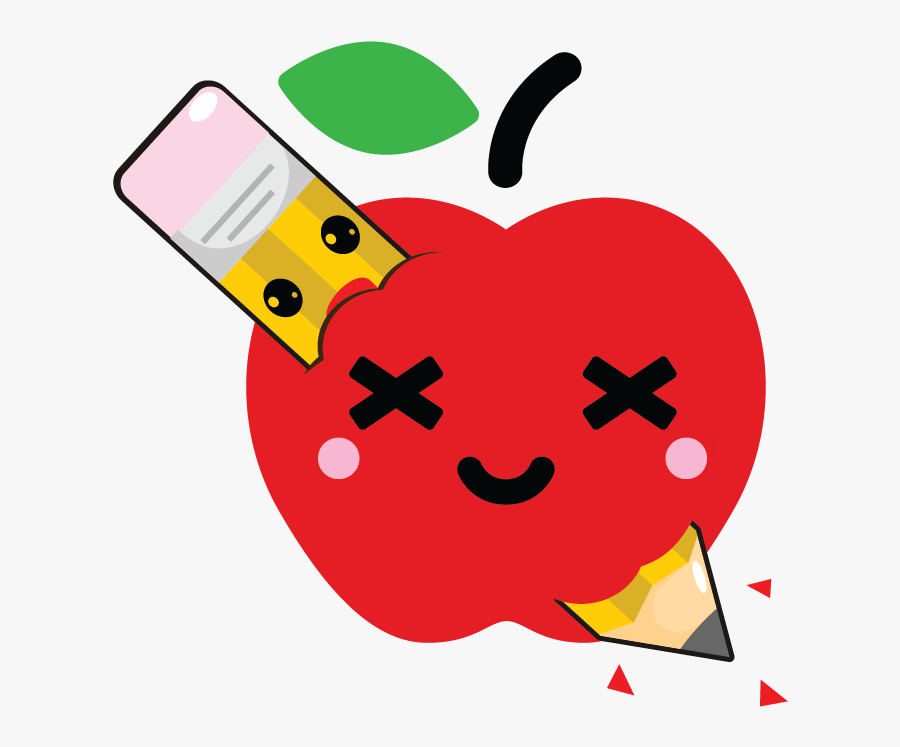 Kawaii Fruits And Pens Messages Sticker-4 - Clip Art, Transparent Clipart