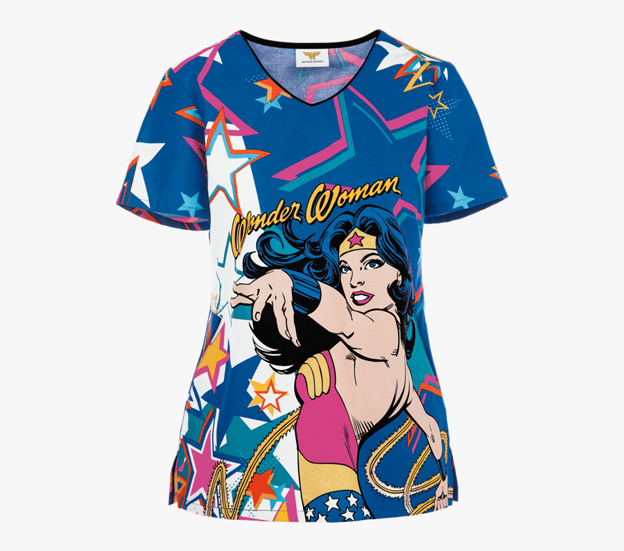 Wonder Woman Scrub Top - Active Shirt, Transparent Clipart