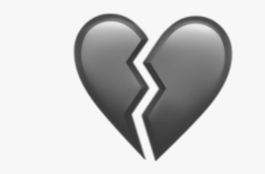 #heart #brokenheart #gray #grey #greyheart #greybrokenheart - ايموجي قلب مجروح, Transparent Clipart