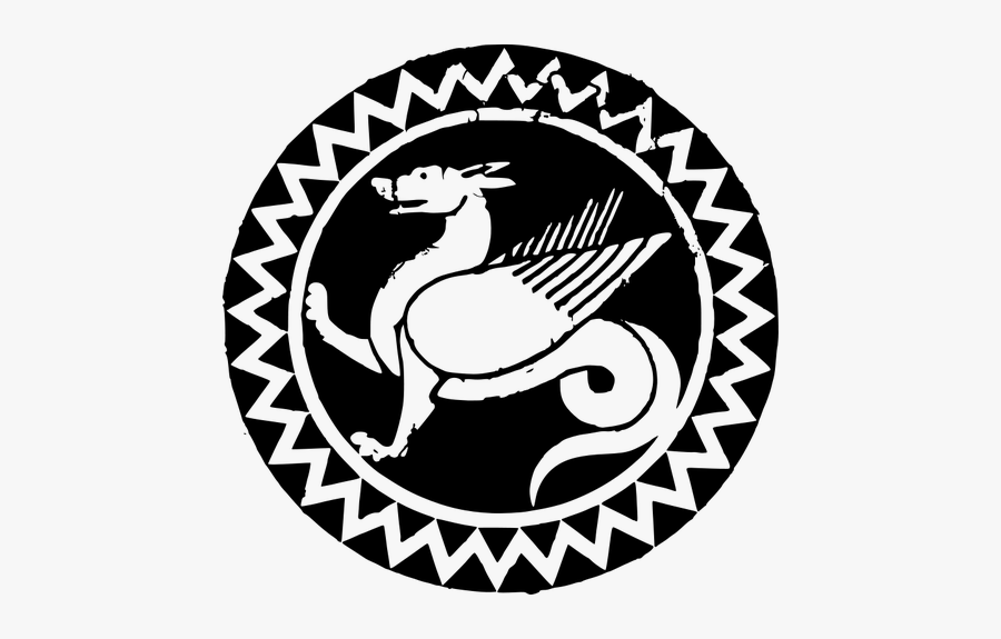 Dragon Vector Clip Art - Checkered Circle Clip Art, Transparent Clipart