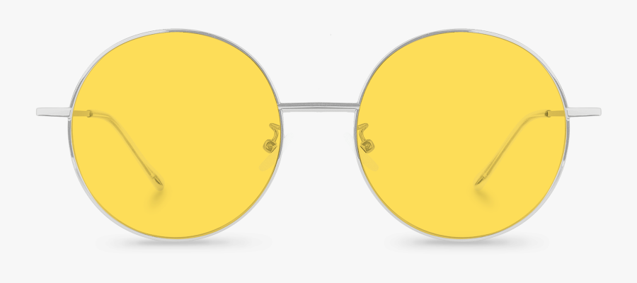 Front View Of Exciter Yellow Round Sunglasses Made - Yellow Round Glasses Png, Transparent Clipart