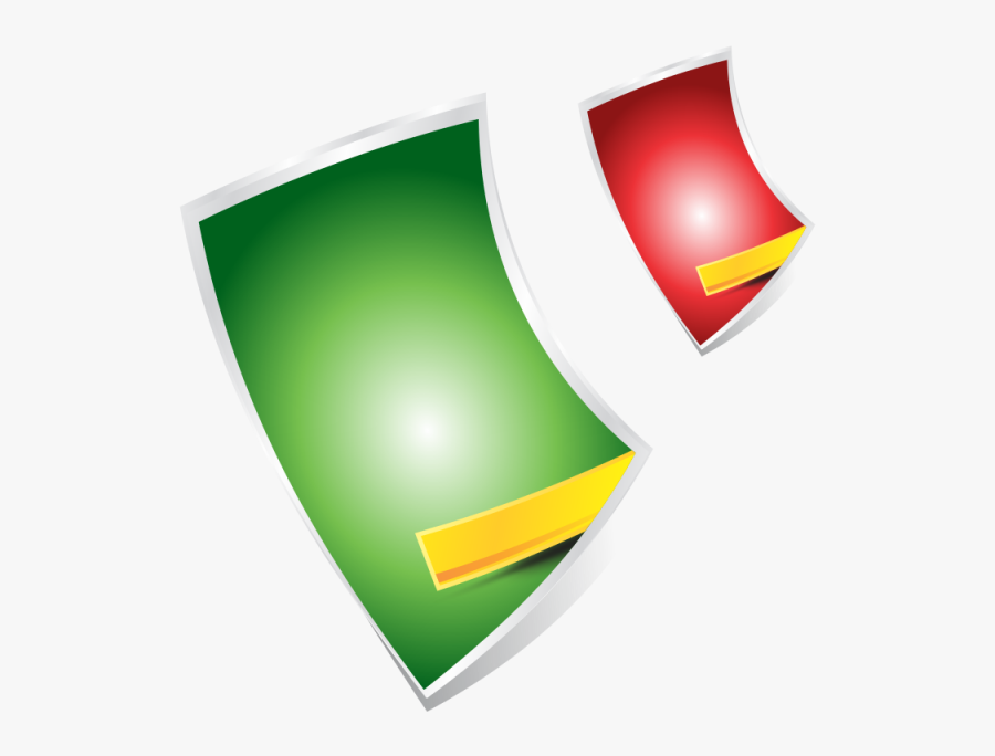 Clip Art Ribbon Psd - Red And Green Shapes, Transparent Clipart