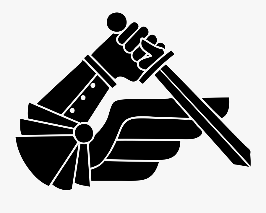 Hand Holding Sword Symbol, Transparent Clipart
