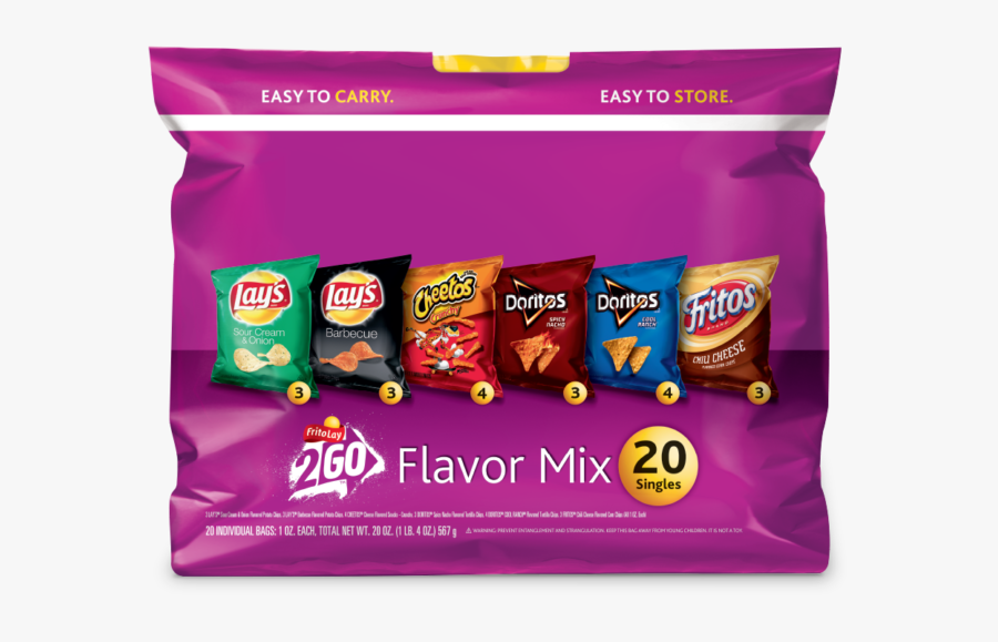 20ct Flavor Mix - Bag Of Assorted Chips, Transparent Clipart