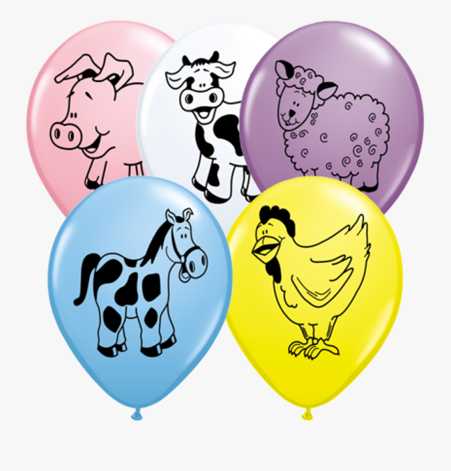 Farm Animal Helium Balloon Clipart , Png Download - Animated Gif Clipart Animal Balloon, Transparent Clipart