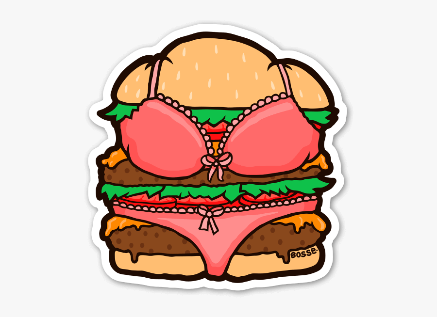 Double Sexy Burger Sticker - Sexy Burger, Transparent Clipart