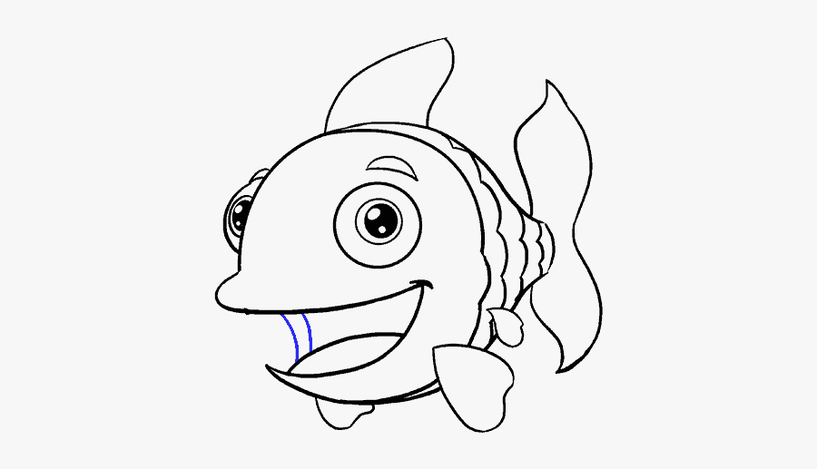 Drawing Photos Fish - Easy Drawing Cartoon Fish, Transparent Clipart