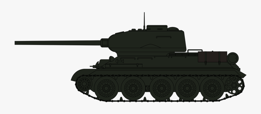 Vector Tank Black And White - Army Tank Silhouette Png, Transparent Clipart