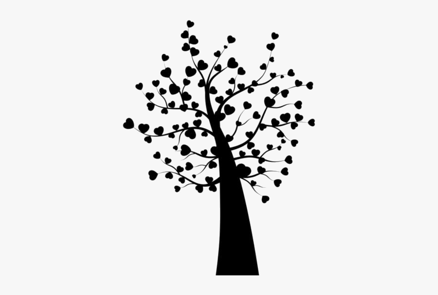 Tree Silhouette Png Heart - Heart Tree Clipart Png, Transparent Clipart