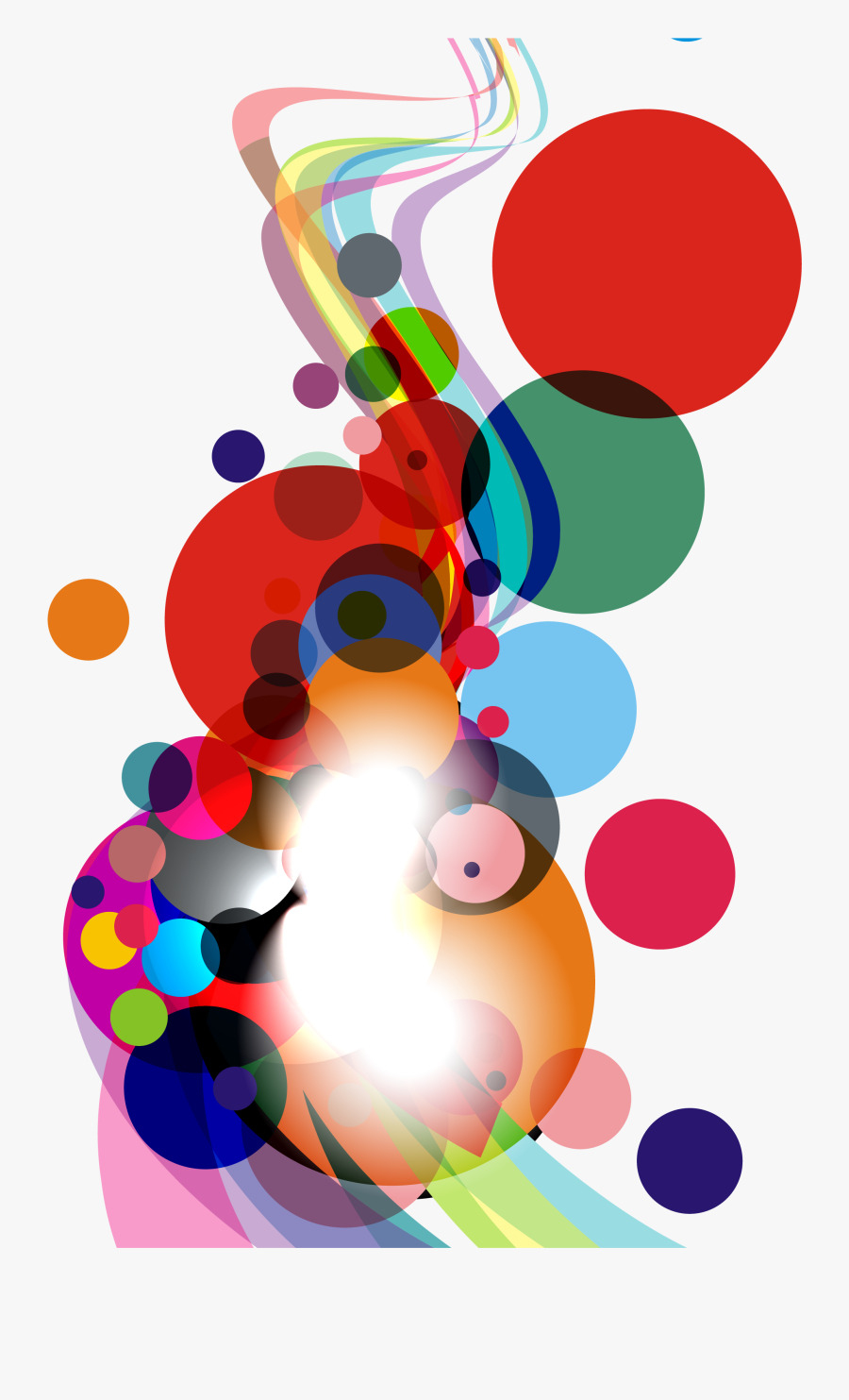 Colorful Round And Curve Abstract Background Vector - Abstract Design Background Png, Transparent Clipart