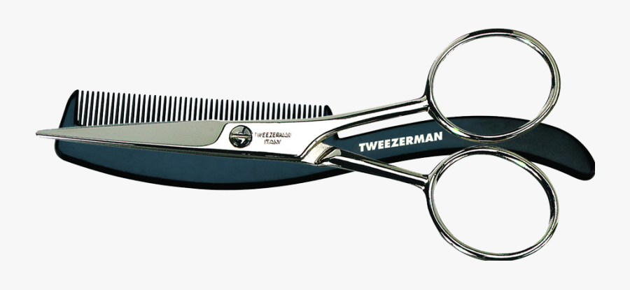 Moustache Scissors And Comb Tweezerman , Png Download - Scissors & Comb, Transparent Clipart