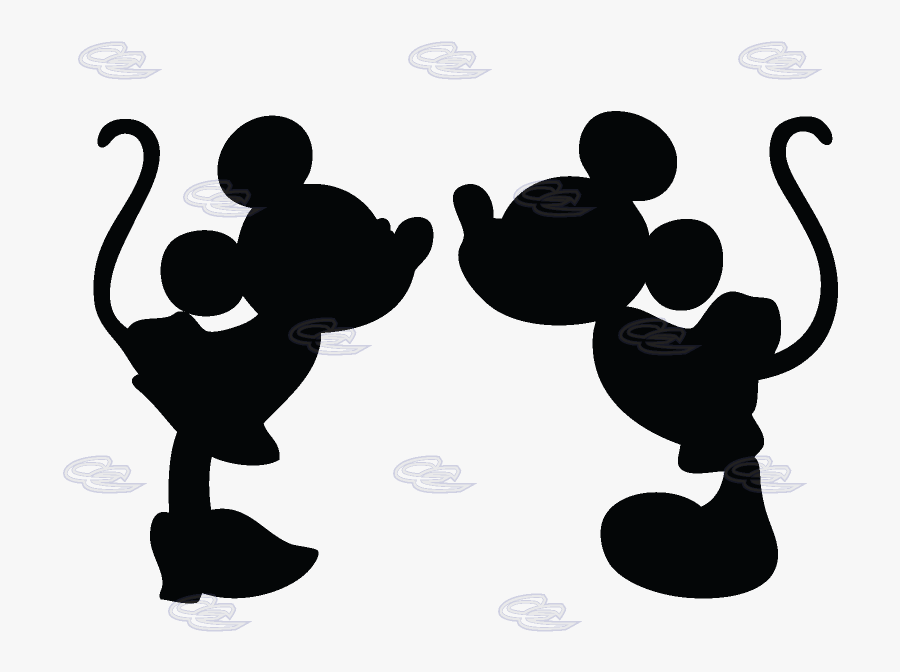 Minnie Mouse Mickey Mouse Silhouette Epic Mickey - Minnie And Mickey Kissing, Transparent Clipart
