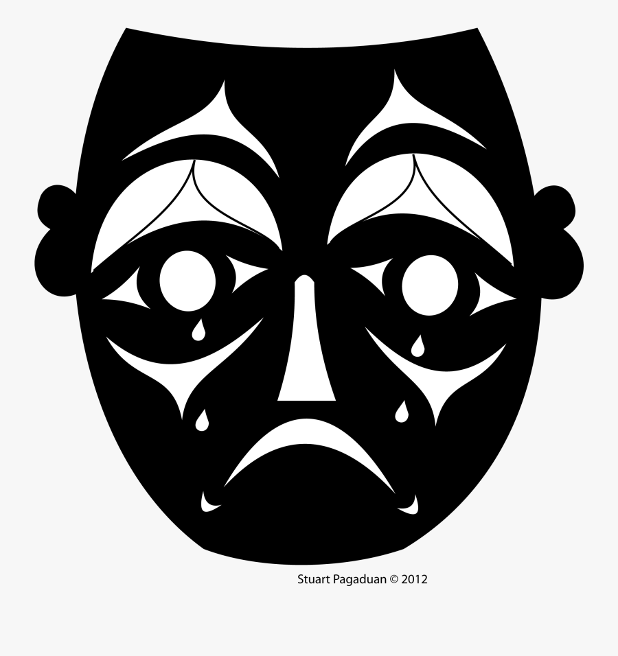 Black White Emotion Masks, Transparent Clipart