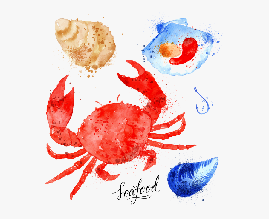 Crabs Drawing Watercolor Clipart Transparent Stock - Crab Feed, Transparent Clipart
