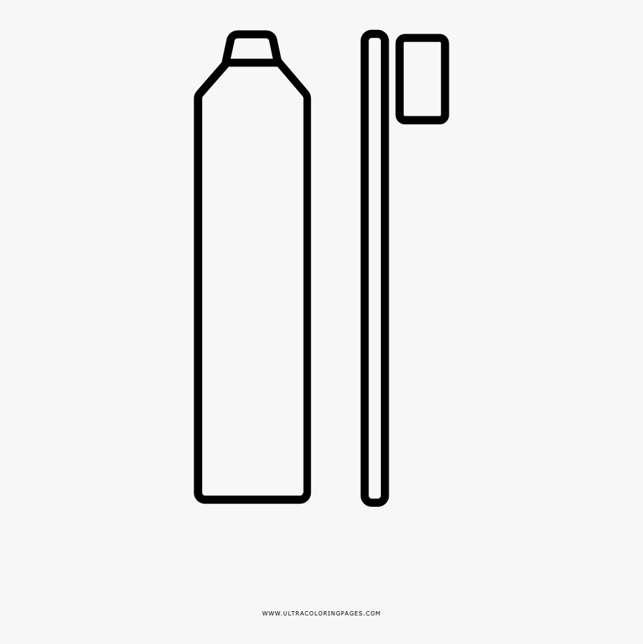 Toothpaste And Toothbrush Coloring Page , Free Transparent Clipart