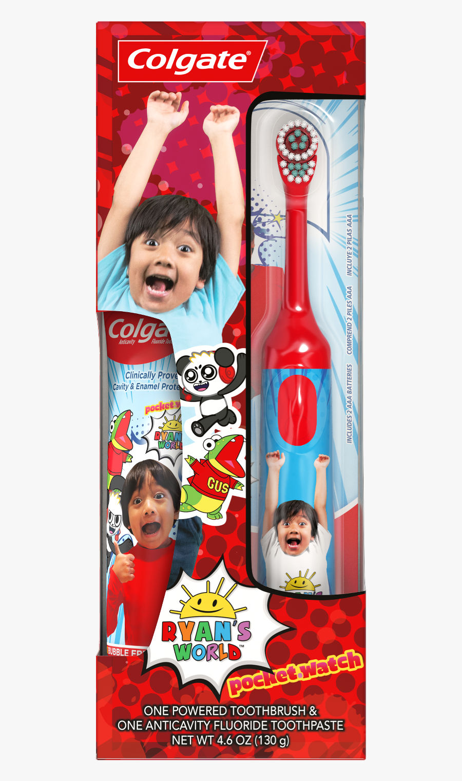 Ryan World Toothbrush Colgate, Transparent Clipart