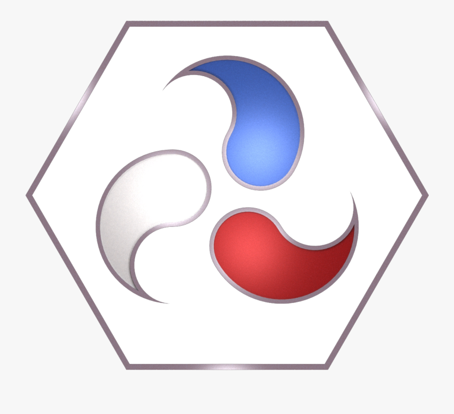 Logo Open Teardrops Red Blue Silver Hexagon Transparency - Circle, Transparent Clipart