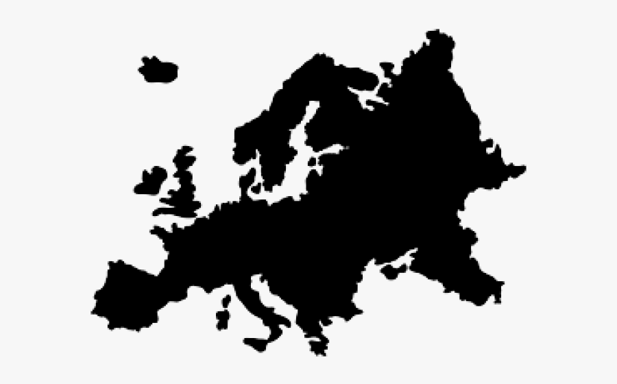 Europe Clipart Black And White - Europe Continent Silhouette, Transparent Clipart