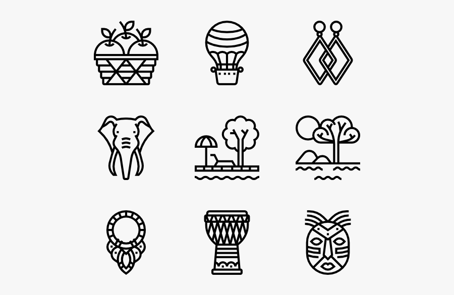 Icons Free Africa Symbols - Symbols For Each Continent, Transparent Clipart