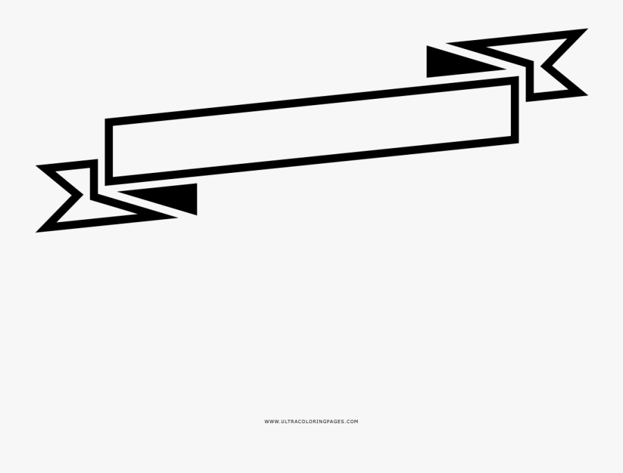 Ribbon Banner Coloring Page - Banners Para Colorear, Transparent Clipart
