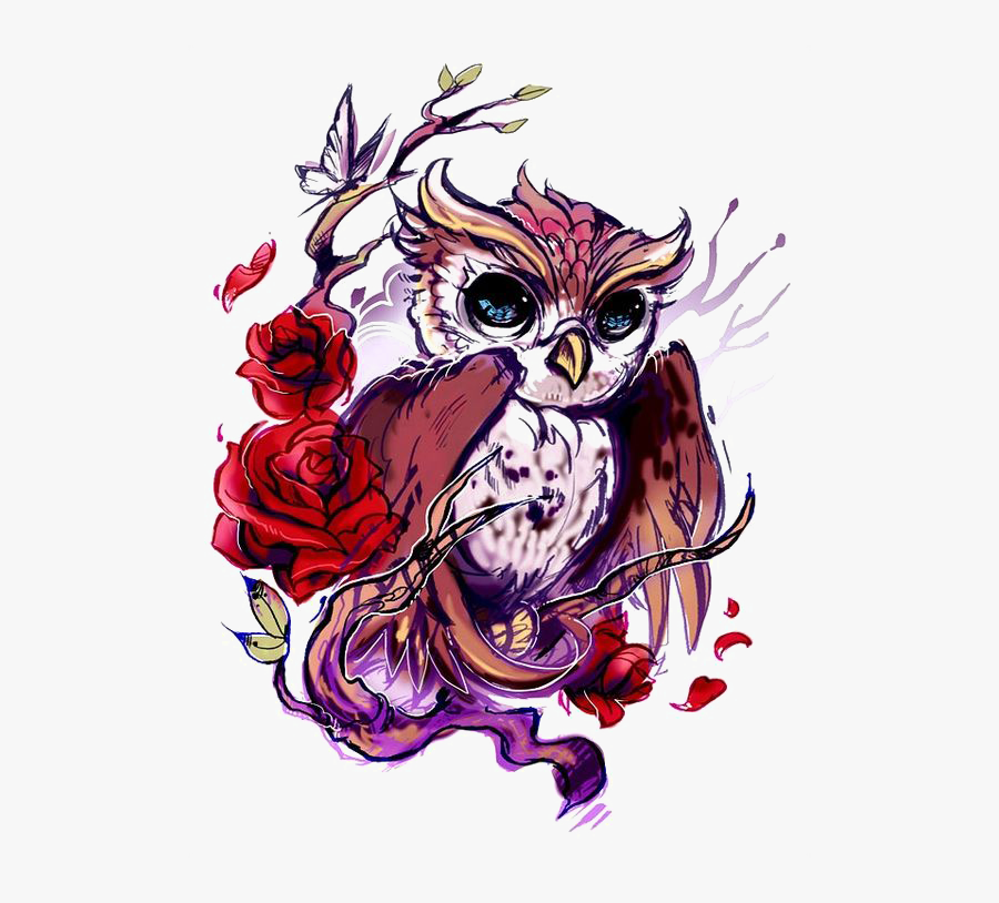 Flash Owl Artist Rose Tattoo Hd Image Free Png Clipart - Flash Owl Tattoo Art, Transparent Clipart