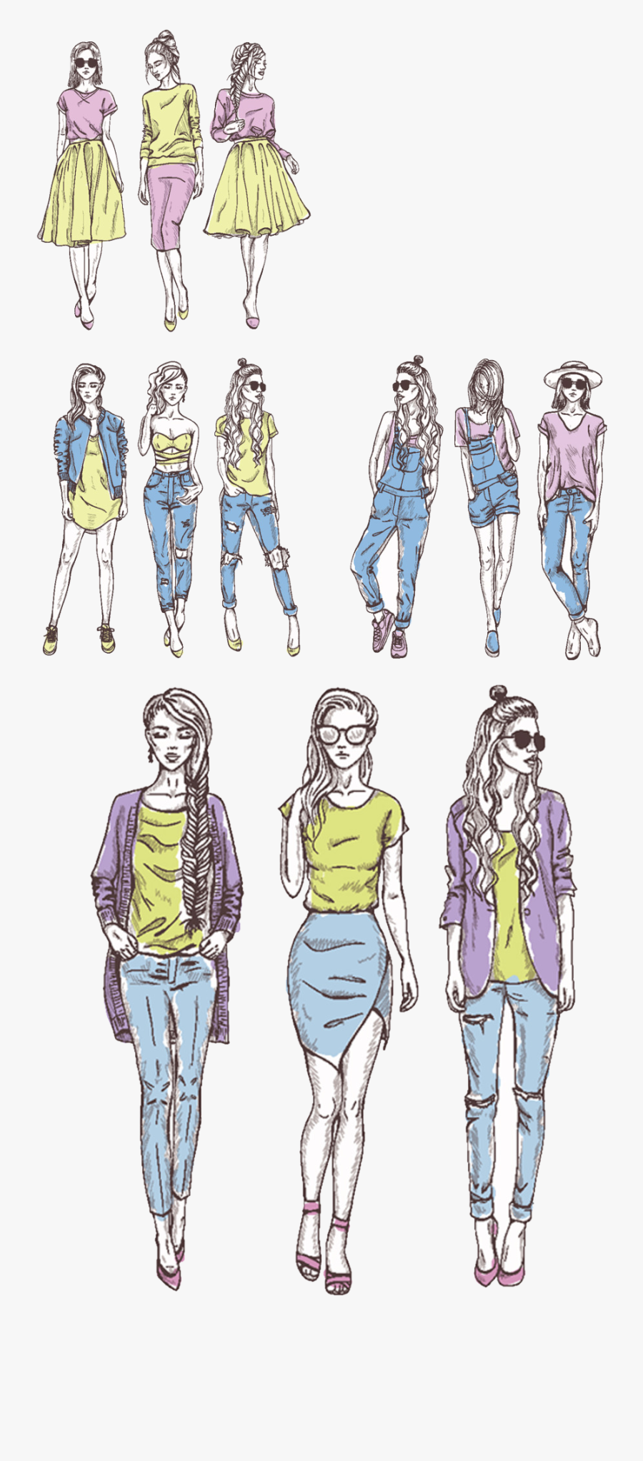 Model Fashion Women Free Hd Image Clipart - Sketch, Transparent Clipart