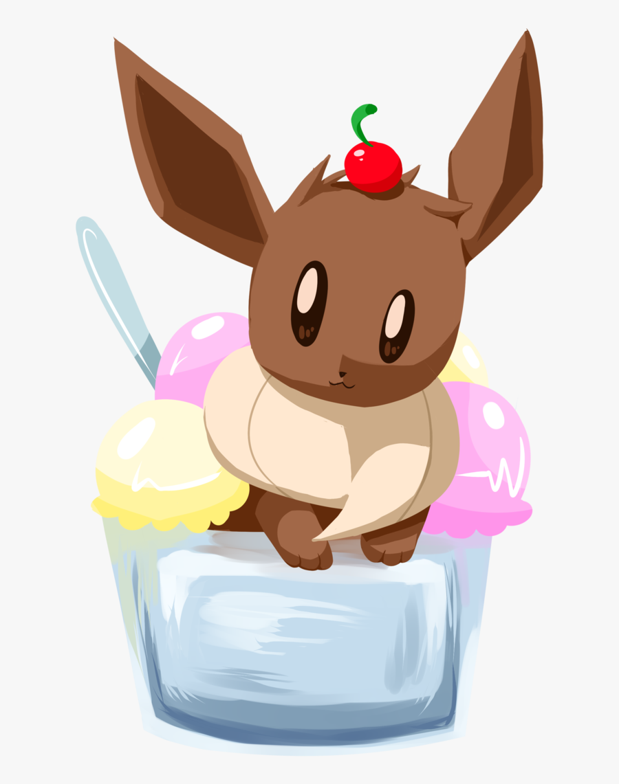 Eevee Ice Cream - Eevee With Ice Cream, Transparent Clipart