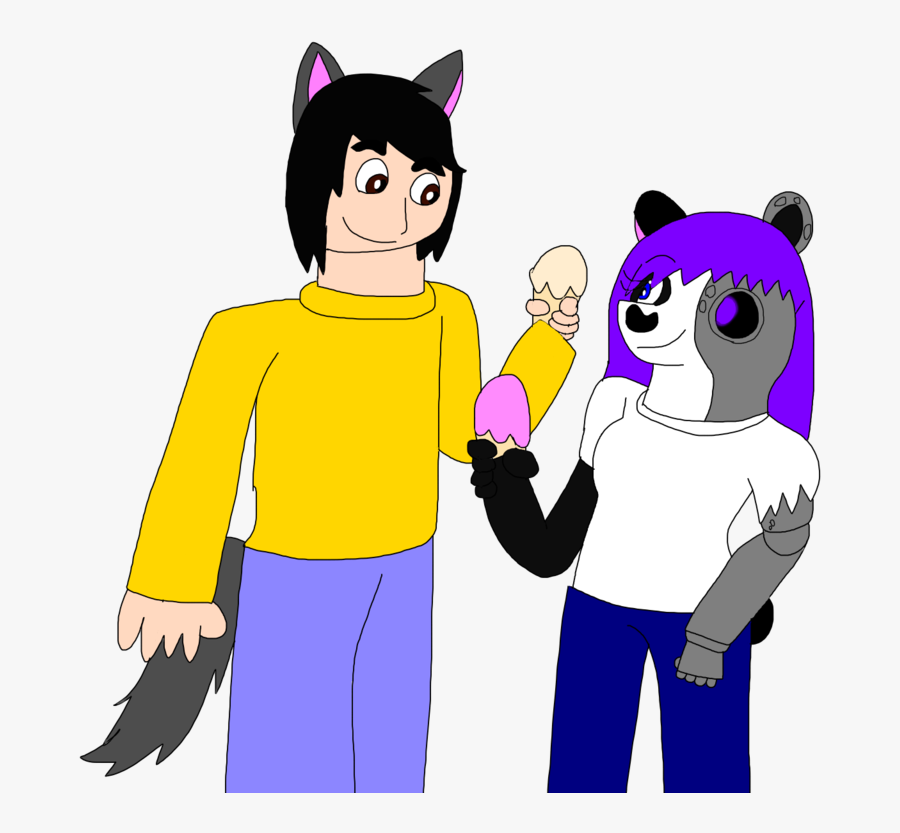 Otp Challenge Day 13 Eating Icecream By Angelthecyborgpanda - Cartoon, Transparent Clipart