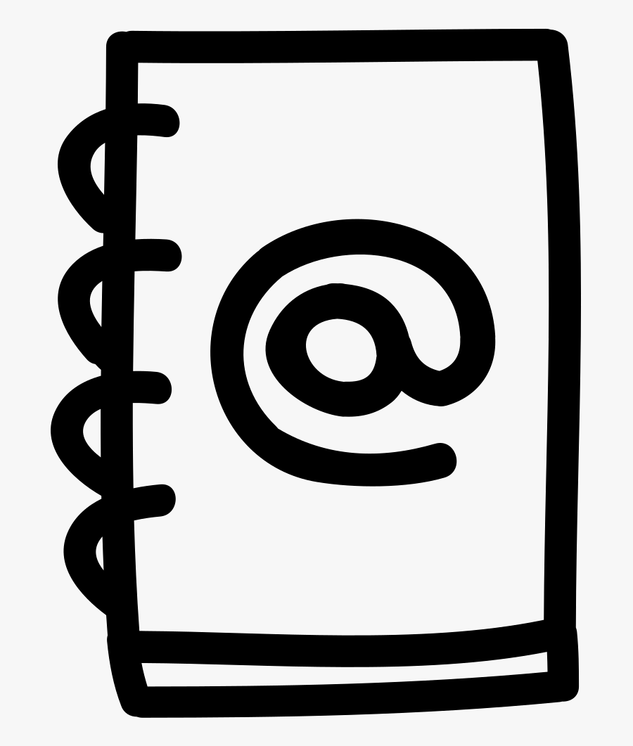 Contacts Book Hand Drawn Comments - White Transparent Png Books Icon, Transparent Clipart