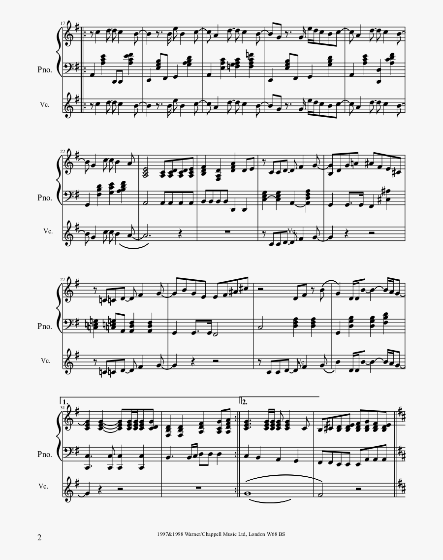 Clip Art Sheet Music Download Free - Karma Police Sheet Music, Transparent Clipart