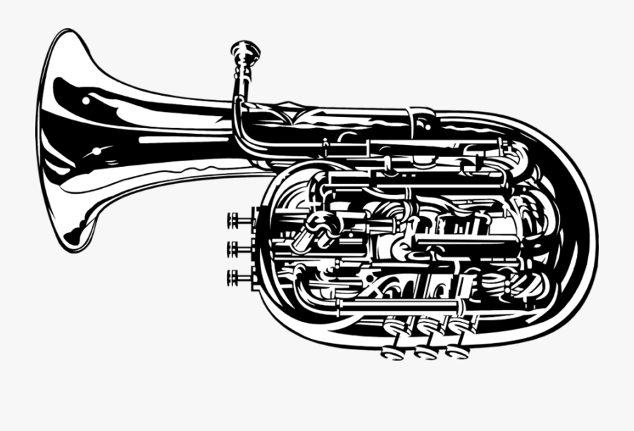 Tuba Cliparts - Tubas Black And White, Transparent Clipart