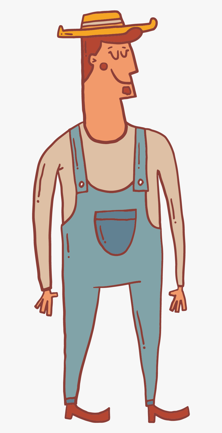 Clip Art Farmer Drawing - Hand Drawn Farmer, Transparent Clipart