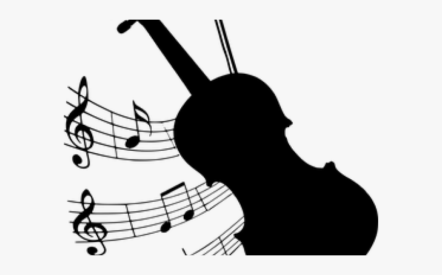 Silhouette Musical Instruments - Violin And Music Notes, Transparent Clipart