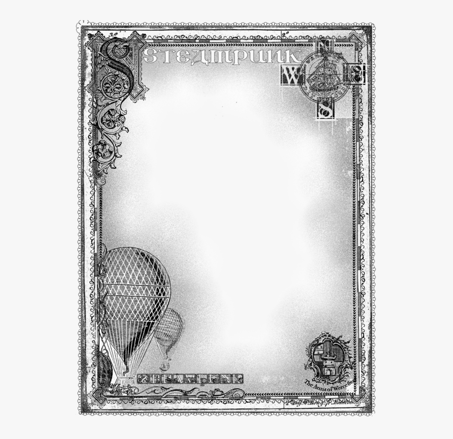 Steampunk Border Clipart Steampunk Clip Art - Printable Stationary Steam Punk, Transparent Clipart