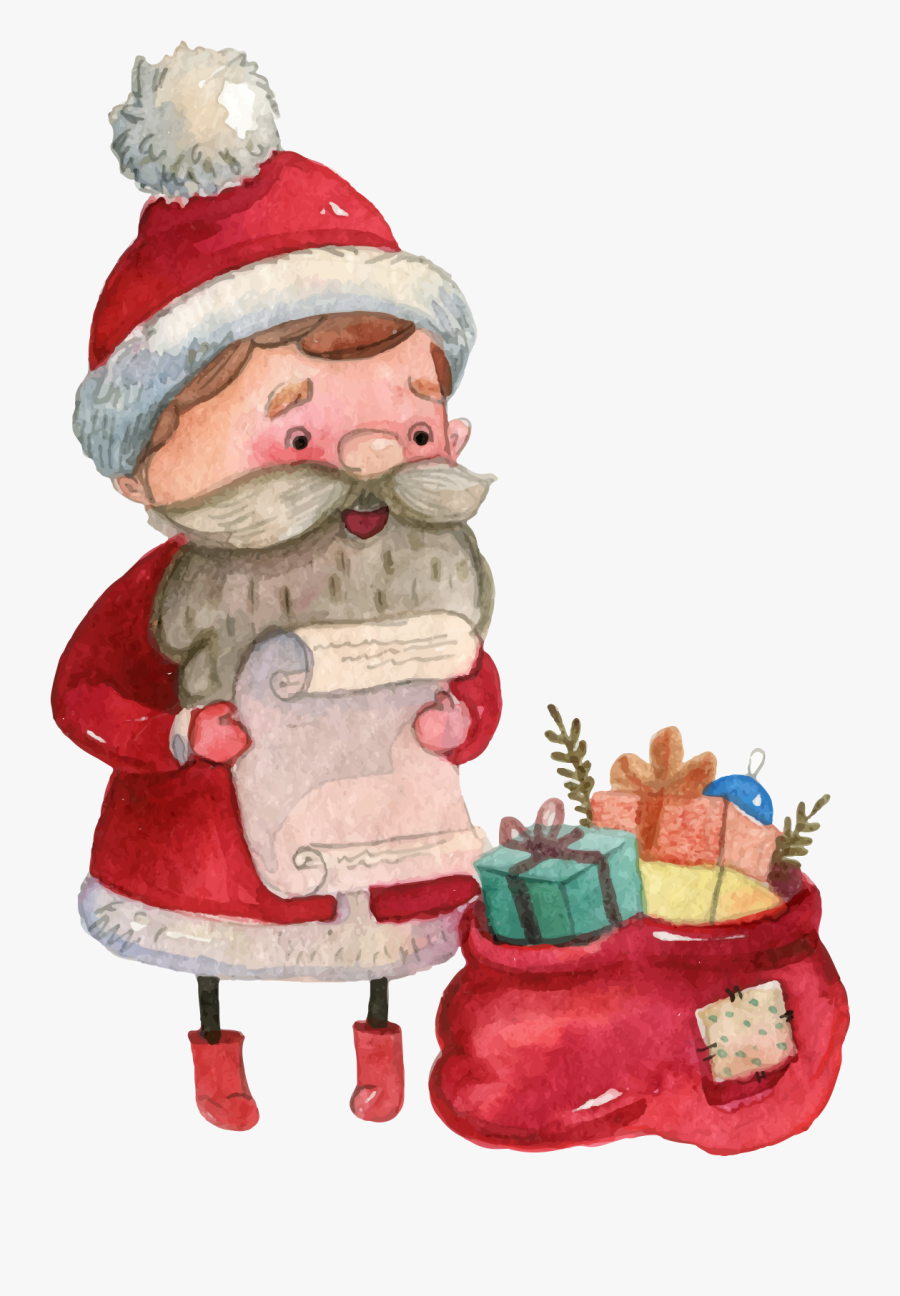 Banner Transparent Library Vector Santa Claus Transprent - ซานตาคลอส รูป สี น้ำ, Transparent Clipart