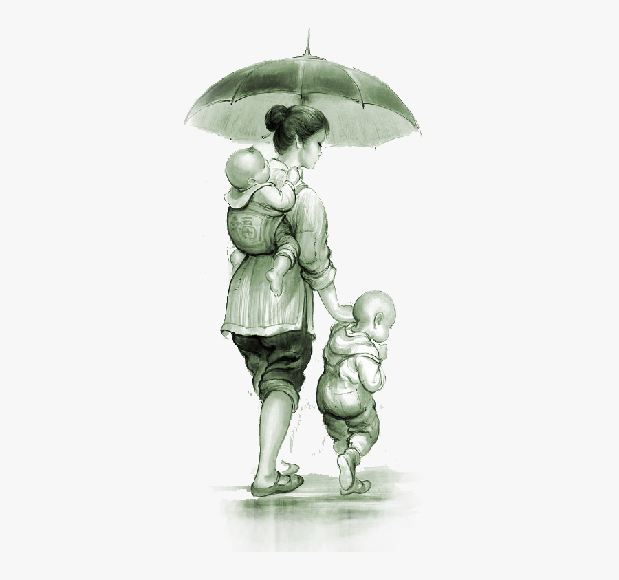 #rain #umbrella #mom #child #family #baby #ftestickers - คุณ แม่ หนา หนัก เพี้ยง พสุธา, Transparent Clipart