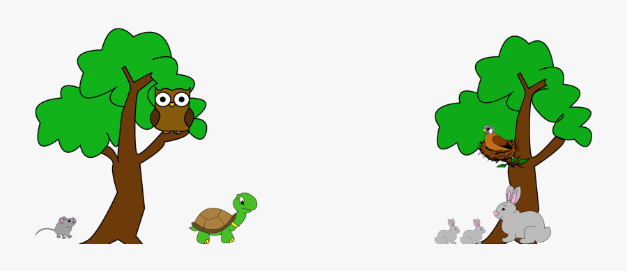 A Mouse, An Owl, A Turtle, A Kestrel, And A Mom And - Cartoon, Transparent Clipart