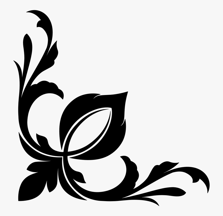 Corner Decoration - Decorative Corner Clipart Black And White Png, Transparent Clipart