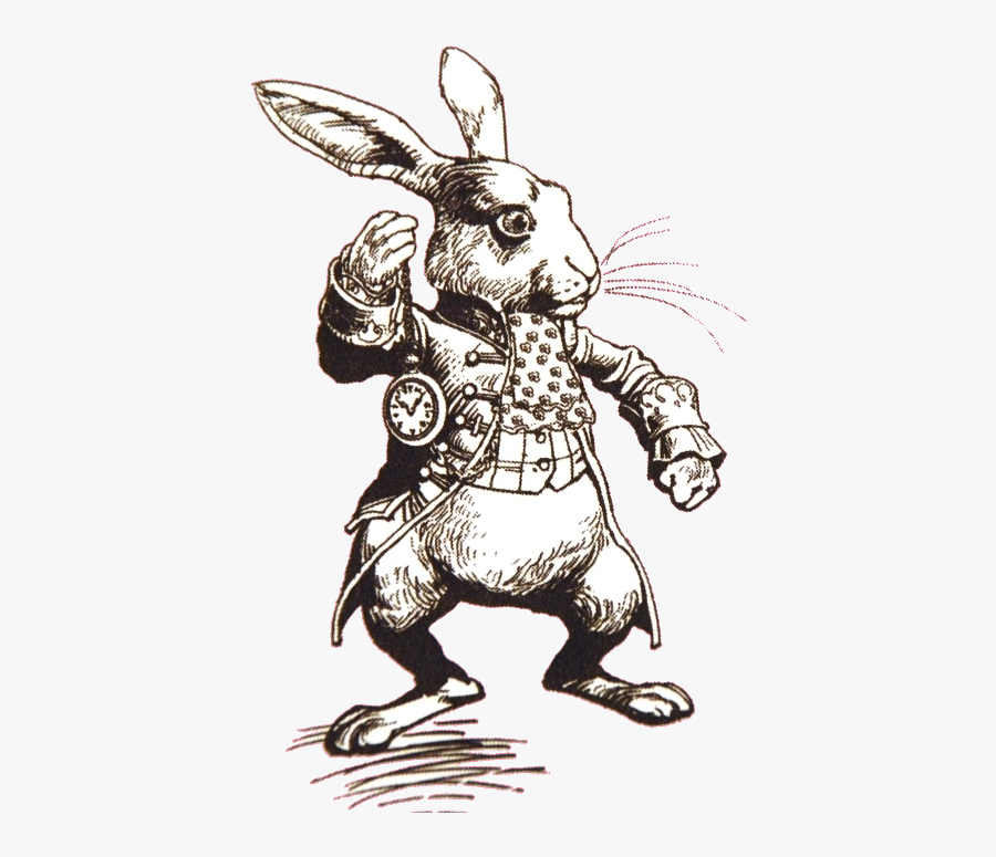 Alice In Wonderland Rabbit Png - Alice In Wonderland Rabbit Drawing, Transparent Clipart