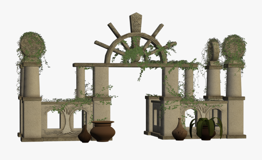 #entrance #gate #stone #vines - Illustration, Transparent Clipart