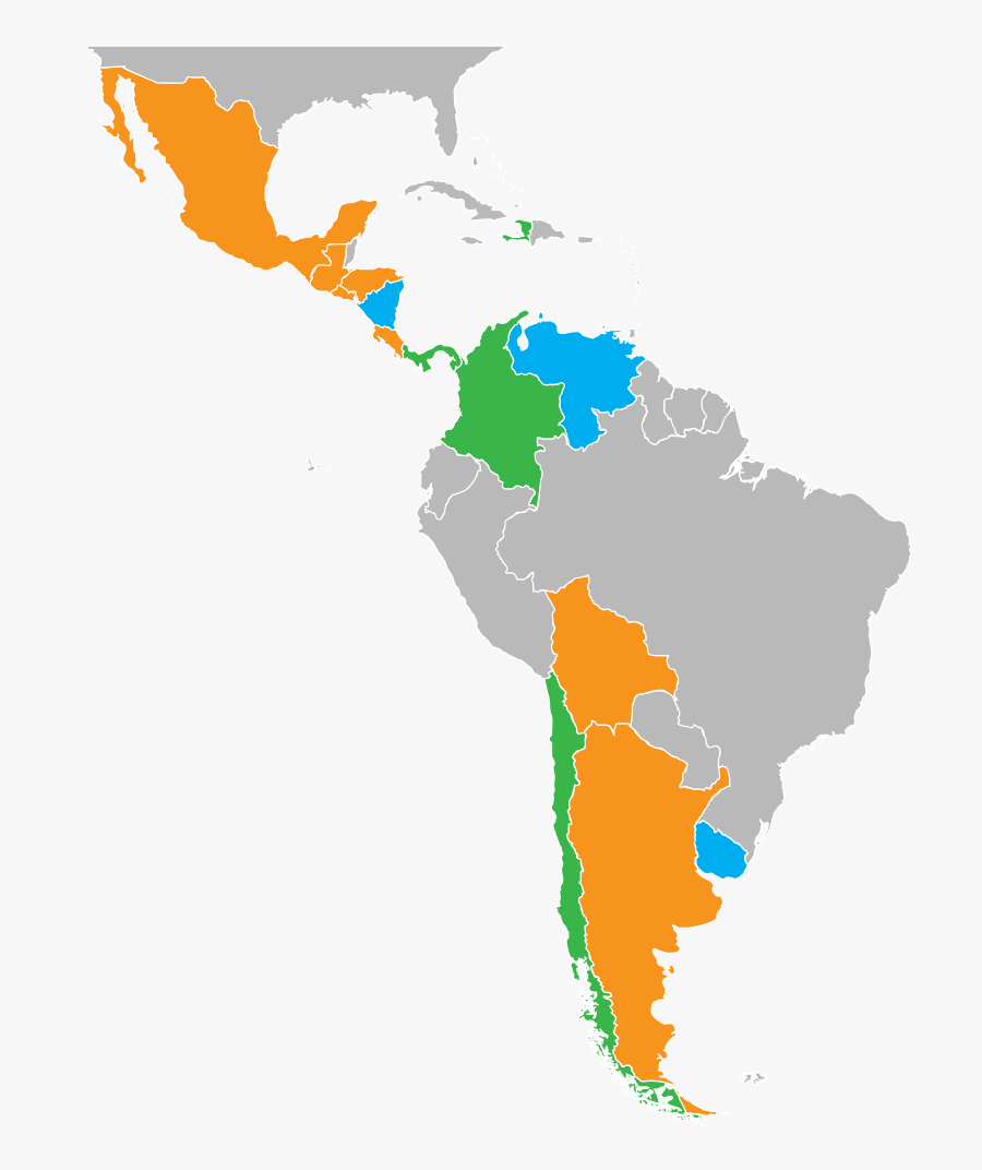 Latin Central Region Caribbean America Venezuela South - Spanish Speaking Latin America, Transparent Clipart