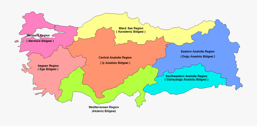 Clip Art Sea Of Marmara Map - Turkey Regions Map, Transparent Clipart