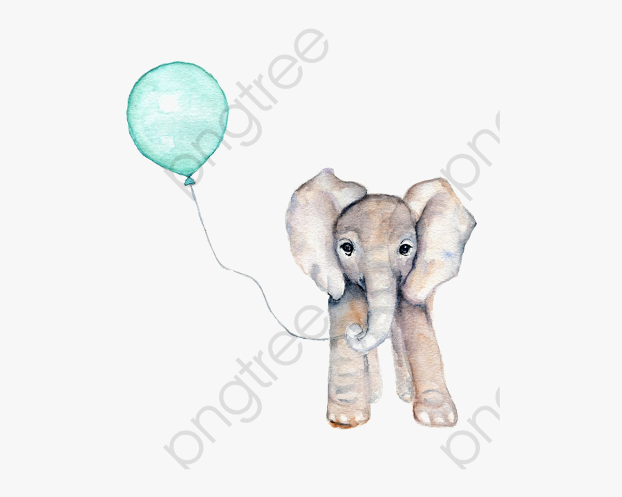 Watercolor Elephant Clipart Category - Watercolor Baby Elephant Png, Transparent Clipart