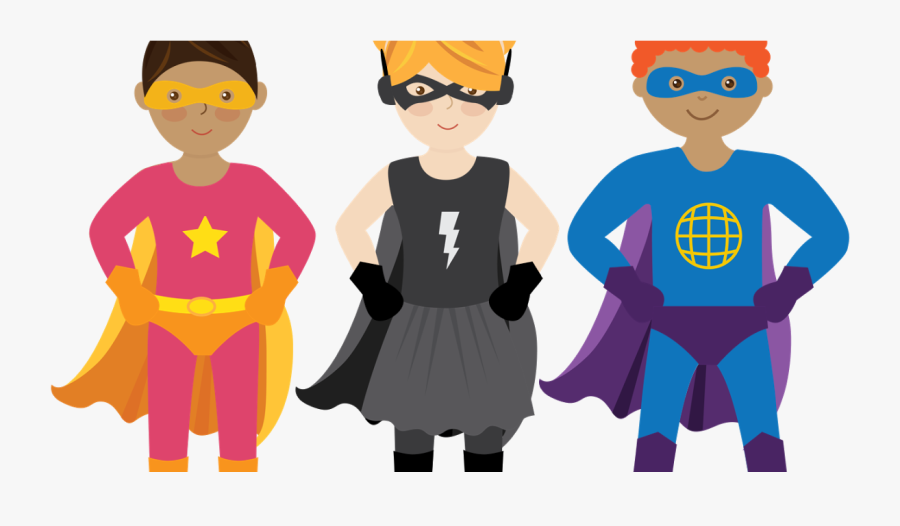 Five Superheroes Ready To Fly - Superhero, Transparent Clipart