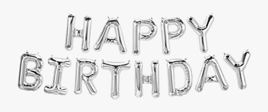 Happy Birthday Png Silver, Transparent Clipart
